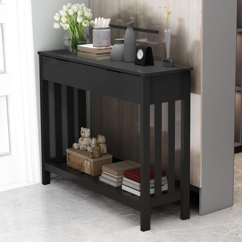 Taohfe black entryway table - black,