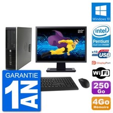 PC HP Compaq Pro 6300 SFF Ecran 22" G630 RAM 4Go Disque 250Go Windows 10 Wifi