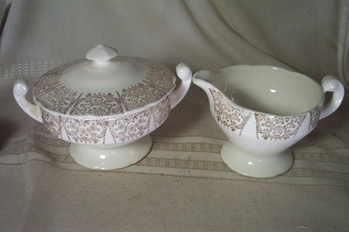 Antique old creamer sugar bowl - antique,