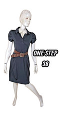 One Step Taille 38 Superbe robe manches courtes grise en polyester
