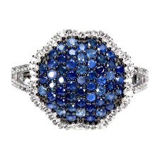 925 Bague en Argent Saphir