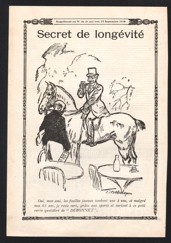 Publicité 1910 dubonnet - 1910, vin