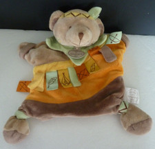 83. DOUDOU ET COMPAGNIE MARIONNETTE OURS INDIEN MARRON ORANGE VERT TIPI - TBE*