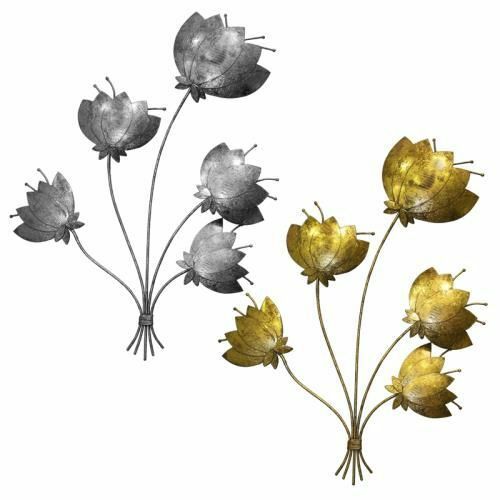 Métal art mural décor floral - décor,