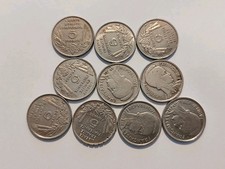 Lot 10 Pieces 5 Francs 1933