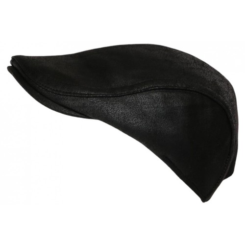 Beret casquette cuir noir - casquette,
