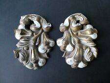 2 anciens cache embrasses de rideau en métal embossé, XIX, baroque, shabby