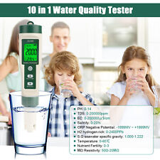10 en 1 testeur de qualité de l'eau mètre stylo LCD numérique PH/TDS/EC/ORP/TEMP
