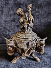 Magnifique Encrier En Bronze