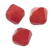 100 Toupies en crystal 4 mm dark red coral