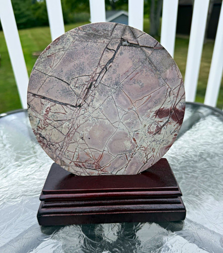 Polished round picture jasper - polished,
