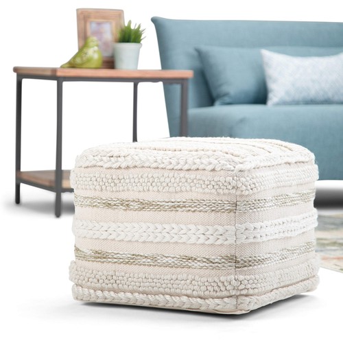 Contemporary square pouf - contemporary,