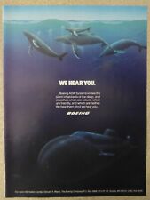 5/1987 PUB BOEING ASW SYSTEMS SUBMARINE BALEINE WHALE ORIGINAL AD