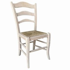 Chaise En Bois Montanara À Peindre Avec Assise En Paille Cuisine Salle À Manger