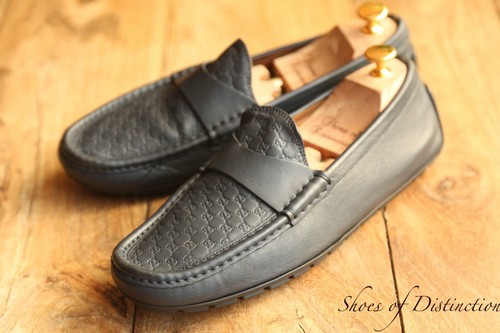 Mocassins cuir bleu marine - en,