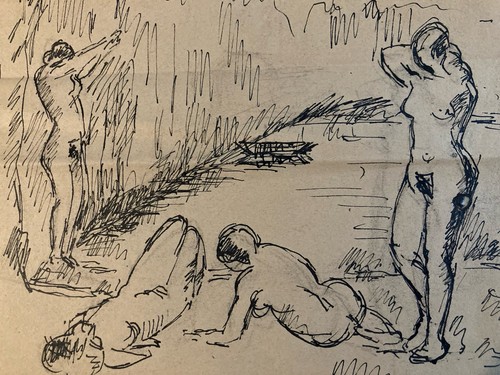 Dessin encre 1950 original art - encre,