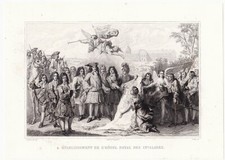 Gravure XIXe Le Roi Louis XIV