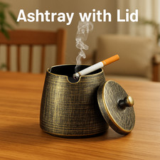 Ancien cendrier en laiton fait