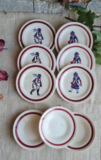 ANCIENNE DINETTE ASSIETTES CREUSES ET PLATES CREIL &MONTEREAU BRETON  9 PIECES