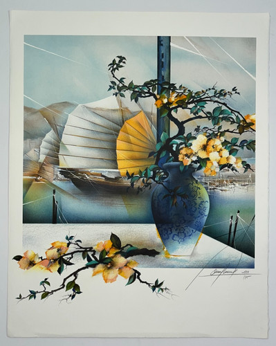 Fleurs chine lithographie - fleurs,