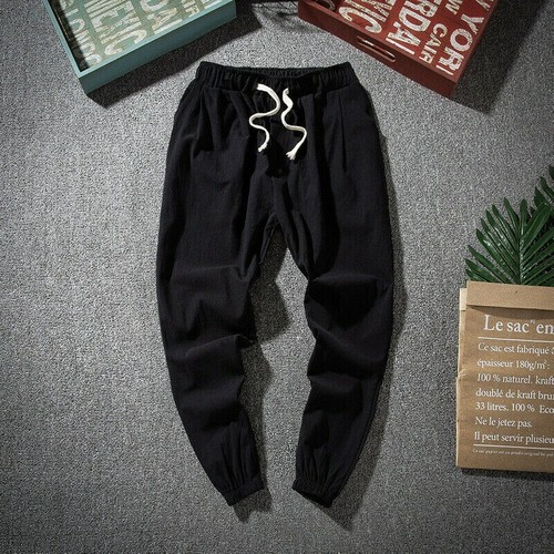 Hommes coton pantalon lin - coton,