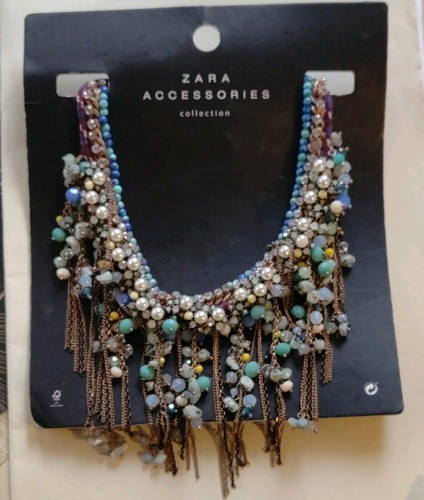 Zara collier plastron perles