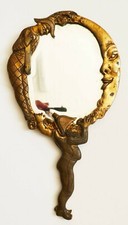 miroir face  à main en métal