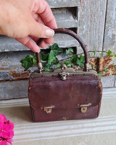 Ancien petit sac cuir pour - sac,