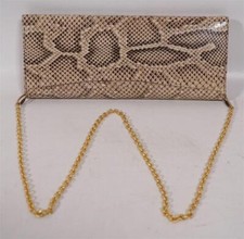 Sac À Main Vintage De Luxe En Cuir Serpent Clutch Beige Clair