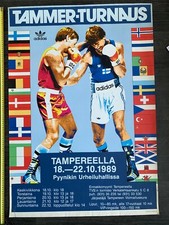 Boxing European Championships Tampere Finland 1989 Vintage poster  