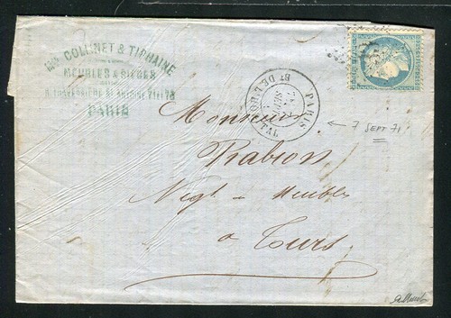 Rare lettre paris pour - rare,