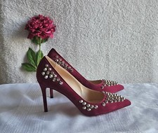 Escarpins marque : Luciano Padovan, Rouge Bordeau Velour avec Clous