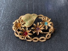 Belle broche Art Deco 3 fleurs