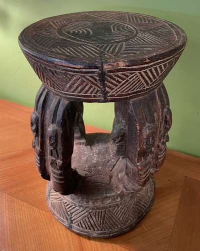 Ancien tabouret bois africain - ancien,