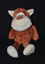 Peluche doudou bouillotte singe L.Dake en Zn brun noyaux de cerise 30 cm NEUF