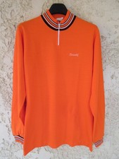 Maillot cycliste JACQUES ANQUETIL orange vintage années 70 manches longues 186 5