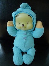 Q5. DOUDOU PELUCHE MUSICAL FISHER PRICE DISNEY WINNIE BLEU JAUNE LUMINEUX TTBE