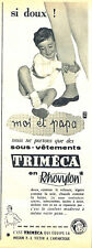 Publicité Advertising 078  1957   slip sous vetements Triméca Rhovylon