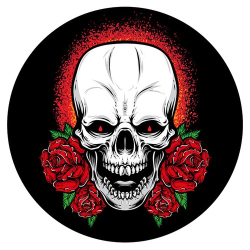 Squelette tete mort roses - mort,