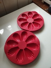 TUPPERWARE Lot De 2 Moule Madeleines Silicone Rouge 8 Empreinte 