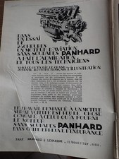 CITROEN 10 CV + PANHARD moteur avion publicité papier ILLUSTRATION 1926 pli