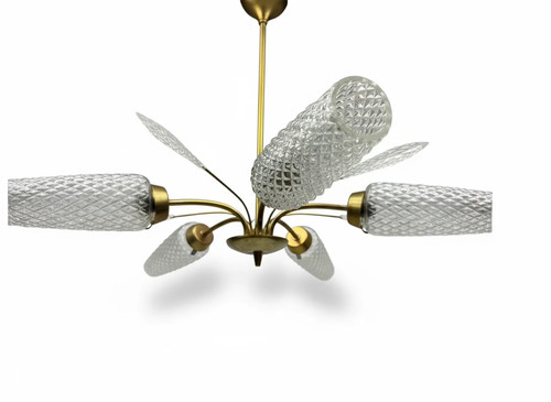 Lustre vintage laiton et - lustre, en