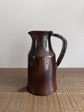 Carafe / Pichet En Grès Emaillé Marron - Vintage H22cm