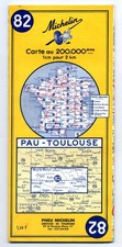 Ancienne carte MICHELIN n° 82 - Pau Toulouse - 1965 - Excellent état