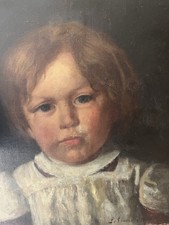 Tableau ancien XIXème hst sur châssis Portrait de jeune garçon signé daté 1870