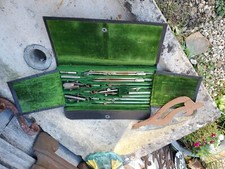 Ancienne pochette souple compas Instrument Dessin Ancien dietzgen eugène