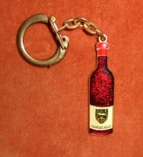 Porte-clés Vin Rouge Bouteille de BORDEAUX 45 mm haut - Joli émaillage au Blason