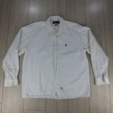 Chemise Vintage 70s Made USA Ralph Lauren Small Poney Homme XL Blanc