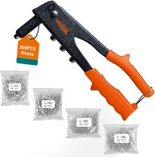 Pince à Rivets Pro 4 Tailles + 200 Rivets Alu Robuste Auto Meuble