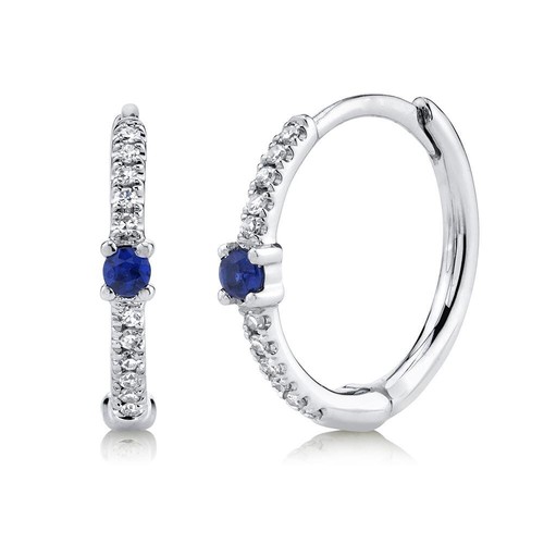 Bleu saphir diamant - diamant, huggie
